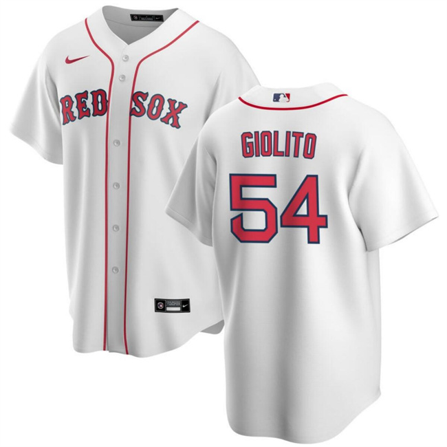 Men's Boston Red Sox #54 Lucas Giolito White Cool Base Stitched Baseball Jersey